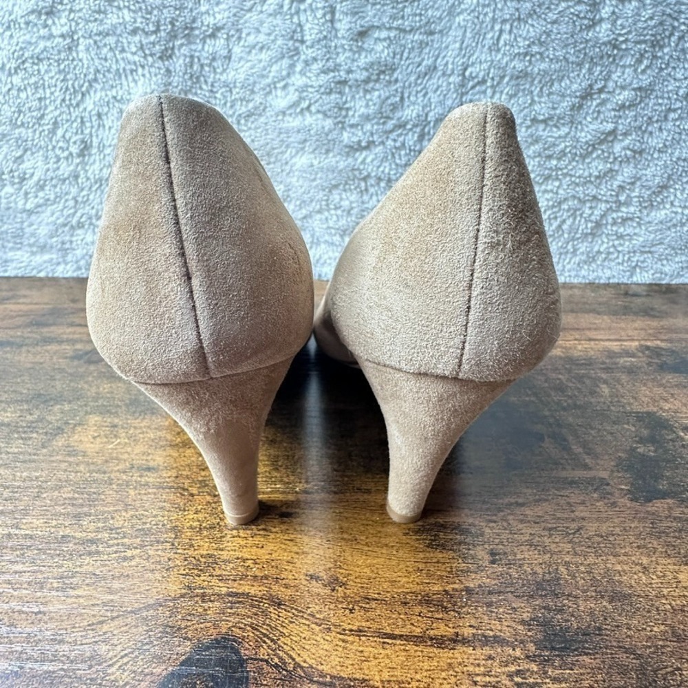 Good American Icon Pumps Size 9 Tan Suede‎ Pointy Toe Stiletto Heels Classics - Picture 3 of 10